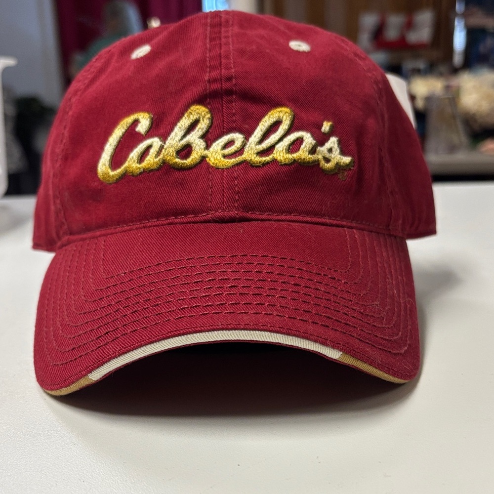 Cabela's Burgundy Cap with Gold Logo
